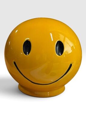 Vintage 1970s McCoy Pottery Smiley Face Ceramic Coin Bank-MINT Condition! 1 of 2